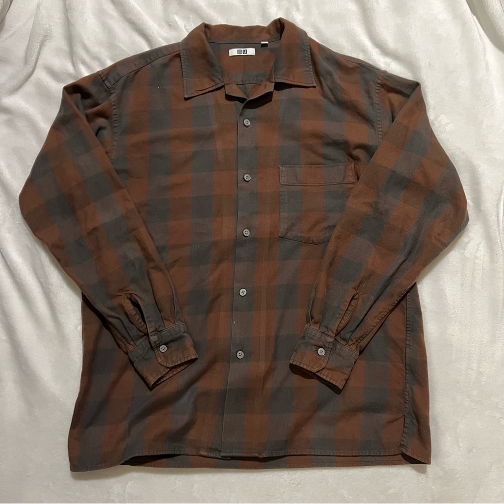 SOLD Uniqlo U Brown Gray Flannel Men’s Size L